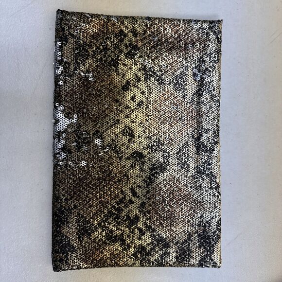 BCBG MAX AZRIA Gold Black Harlow Designer Purse Clutch Bag with Sequins NWT - Picture 7 of 15